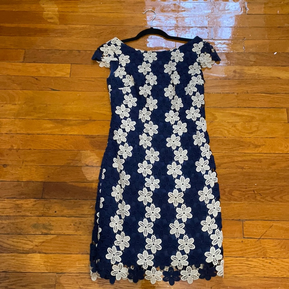 Navy & Gold Floral Lace Lilly Pulitzer Dress